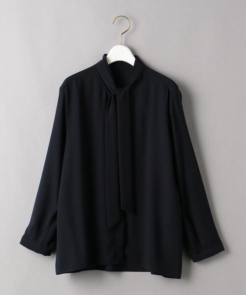 BEAUTY&YOUTH UNITED ARROWS（ビューティーアンドユースユナイテッドアローズ）の「BY ジョーゼット タイ ブラウス -ウォッシャブル-◆（シャツ/ブラウス・レディース・ネイビー/オフホワイト・FREE）」の12枚目の写真