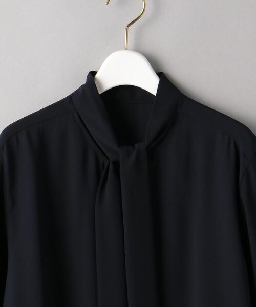 BEAUTY&YOUTH UNITED ARROWS（ビューティーアンドユースユナイテッドアローズ）の「BY ジョーゼット タイ ブラウス -ウォッシャブル-◆（シャツ/ブラウス・レディース・ネイビー/オフホワイト・FREE）」の10枚目の写真
