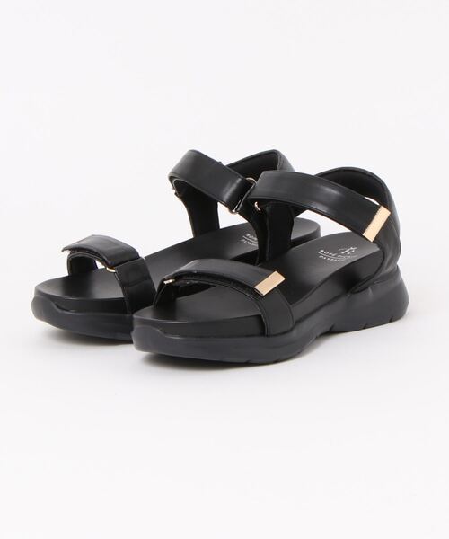 ROPE' PICNIC（ロペピクニック）の「ワニカンベルクロスニーカーサンダル（サンダル・レディース・ブラック系その他2/グレー/ベージュ/ブラック・L/M/S）」の2枚目の写真