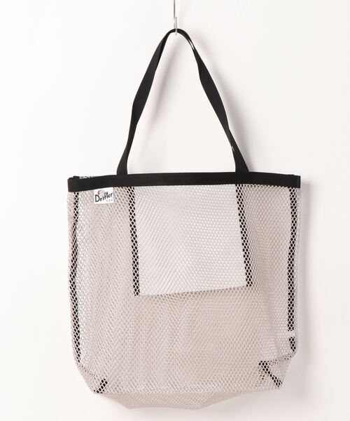 Drifter(ドリフター)の「MESH HANDLE TOTE/メッシュハンドルトート(トートバッグ・レディース・グレー×ホワイト/ベージュ系/ネイビー系・FREE)」の1枚目の写真