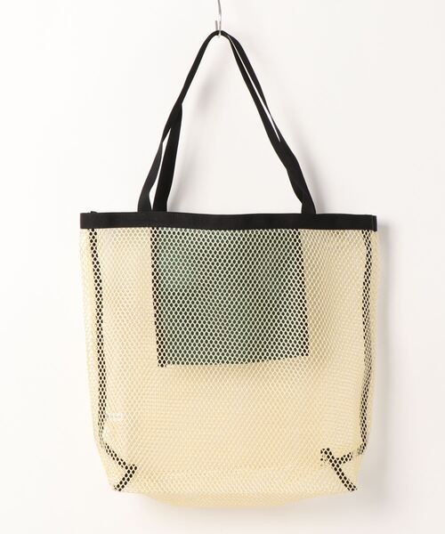 Drifter(ドリフター)の「MESH HANDLE TOTE/メッシュハンドルトート(トートバッグ・レディース・グレー×ホワイト/ベージュ系/ネイビー系・FREE)」の4枚目の写真
