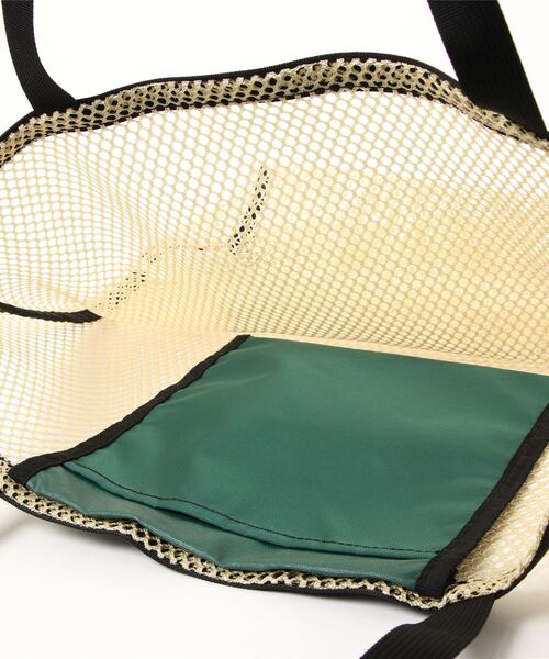 Drifter(ドリフター)の「MESH HANDLE TOTE/メッシュハンドルトート(トートバッグ・レディース・グレー×ホワイト/ベージュ系/ネイビー系・FREE)」の6枚目の写真