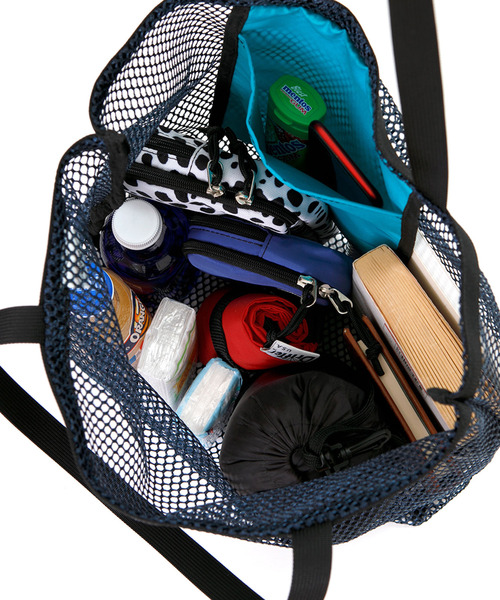 Drifter(ドリフター)の「MESH HANDLE TOTE/メッシュハンドルトート(トートバッグ・レディース・グレー×ホワイト/ベージュ系/ネイビー系・FREE)」の12枚目の写真