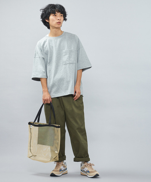 Drifter(ドリフター)の「MESH HANDLE TOTE/メッシュハンドルトート(トートバッグ・レディース・グレー×ホワイト/ベージュ系/ネイビー系・FREE)」の14枚目の写真