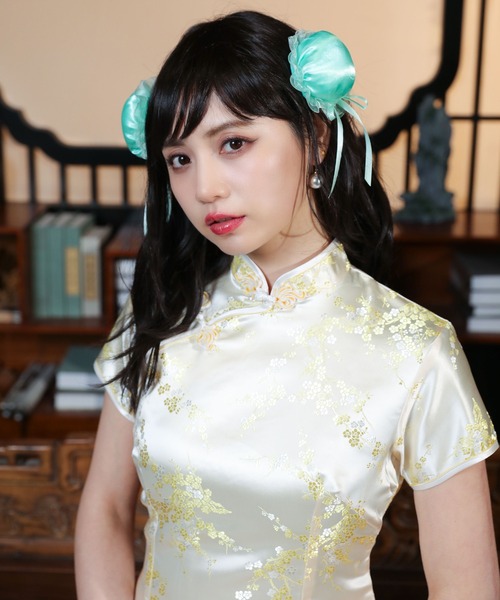 セール】【チャイナコスプレ】髪飾り 綿入りお団子ヘアクリップ1セット