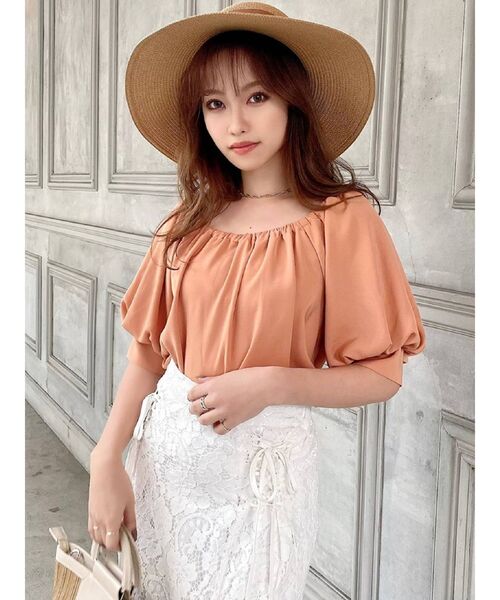 RESEXXY（リゼクシー）の「袖ボリュームブラウス（シャツ/ブラウス・レディース・ミント/オレンジ/ブラック/オフホワイト・FREE）」の4枚目の写真