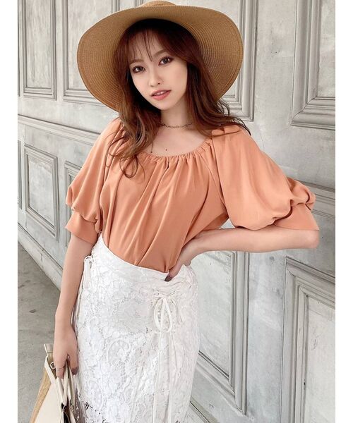 RESEXXY（リゼクシー）の「袖ボリュームブラウス（シャツ/ブラウス・レディース・ミント/オレンジ/ブラック/オフホワイト・FREE）」の13枚目の写真