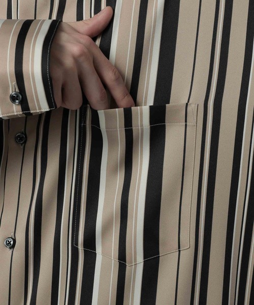 HARE（ハレ）の「ランダムストライプシャツ(HARE)（シャツ/ブラウス・メンズ・ベージュ/グリーン・FREE）」の14枚目の写真