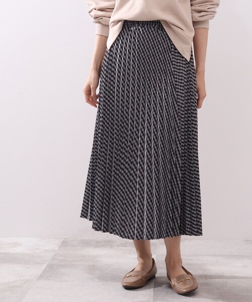 DRESKIP（ドレスキップ）の「◆ギンガムチェックプリ－ツスカート（スカート・レディース・グリーン系その他3/ブラック系1/ライトグレー系1・02/03/04）」の2枚目の写真