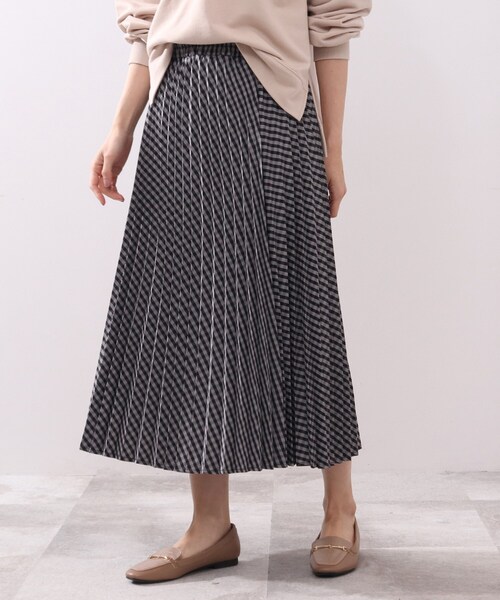 DRESKIP（ドレスキップ）の「◆ギンガムチェックプリ－ツスカート（スカート・レディース・グリーン系その他3/ブラック系1/ライトグレー系1・02/03/04）」の6枚目の写真