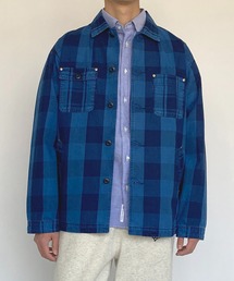 BROOKLYN OVERALL | インディゴチェックカバーオール(カバーオール)