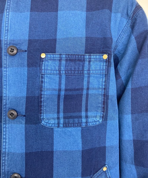 BROOKLYN OVERALL（ブルックリンオーバーオール）の「インディゴチェックカバーオール（カバーオール・メンズ・インディゴブルー・MEDIUM/LARGE）」の9枚目の写真