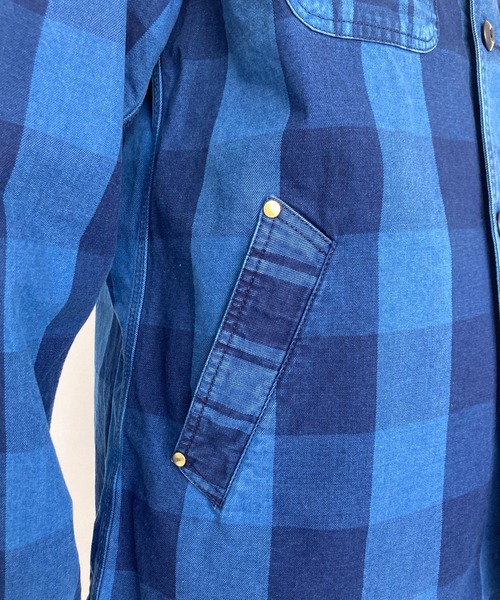 BROOKLYN OVERALL（ブルックリンオーバーオール）の「インディゴチェックカバーオール（カバーオール・メンズ・インディゴブルー・MEDIUM/LARGE）」の10枚目の写真