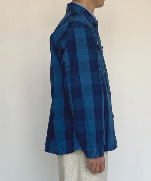 BROOKLYN OVERALL（ブルックリンオーバーオール）の「インディゴチェックカバーオール（カバーオール・メンズ・インディゴブルー・MEDIUM/LARGE）」の15枚目の写真
