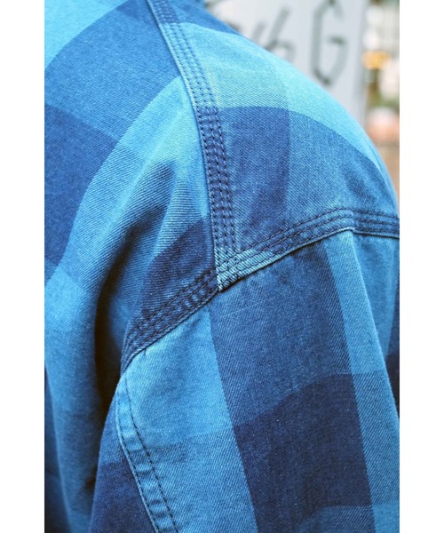 BROOKLYN OVERALL（ブルックリンオーバーオール）の「インディゴチェックカバーオール（カバーオール・メンズ・インディゴブルー・MEDIUM/LARGE）」の22枚目の写真