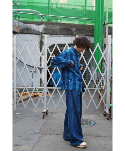 BROOKLYN OVERALL（ブルックリンオーバーオール）の「インディゴチェックカバーオール（カバーオール・メンズ・インディゴブルー・MEDIUM/LARGE）」の18枚目の写真