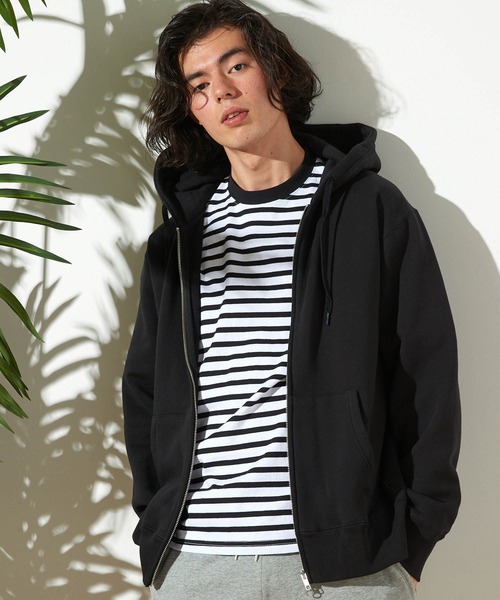 The Endless Summer（エンドレスサマー）の「The Endless Summer/エンドレスサマー オーガニックコットン フレンチテリー裏毛ジップパーカー＜セットアップ可能＞（パーカー・メンズ・ブラック/ブラウン/グレー・S/M/L）」の2枚目の写真