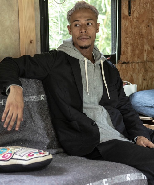 The Endless Summer（エンドレスサマー）の「The Endless Summer/エンドレスサマー オーガニックコットン フレンチテリー裏毛ジップパーカー＜セットアップ可能＞（パーカー・メンズ・ブラック/ブラウン/グレー・S/M/L）」の5枚目の写真