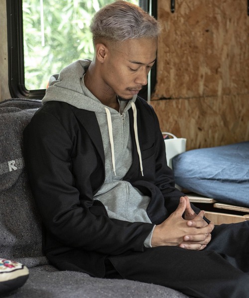 The Endless Summer（エンドレスサマー）の「The Endless Summer/エンドレスサマー オーガニックコットン フレンチテリー裏毛ジップパーカー＜セットアップ可能＞（パーカー・メンズ・ブラック/ブラウン/グレー・S/M/L）」の6枚目の写真