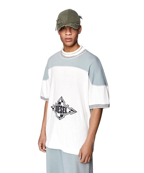 DIESEL（ディーゼル）の「メンズ Tシャツ カラーブロック（Tシャツ/カットソー・メンズ・ホワイト/イエロー/オレンジ・SMALL/MEDIUM/LARGE/X-LARGE/XX-LARGE/X-SMALL）」の5枚目の写真