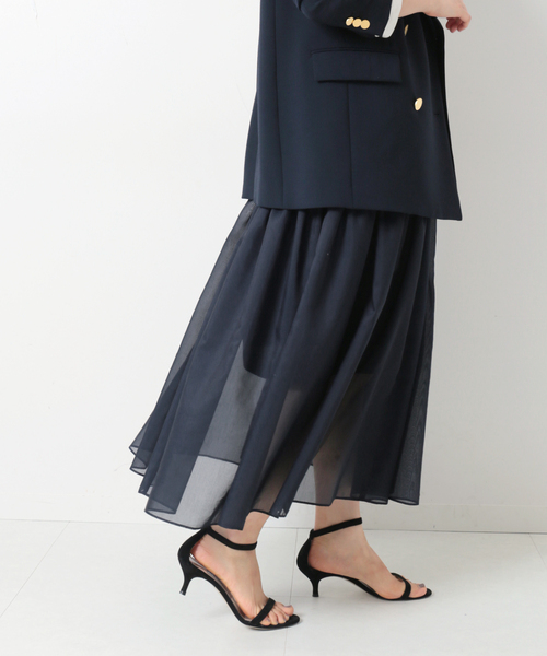 journal standard L'essage(ジャーナルスタンダードレサージュ)の「シアーローンティアードスカート◆(スカート・レディース・モスグリーン/ネイビー・FREE)」の1枚目の写真