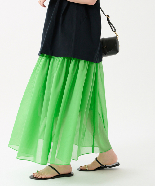 journal standard L'essage(ジャーナルスタンダードレサージュ)の「シアーローンティアードスカート◆(スカート・レディース・モスグリーン/ネイビー・FREE)」の2枚目の写真