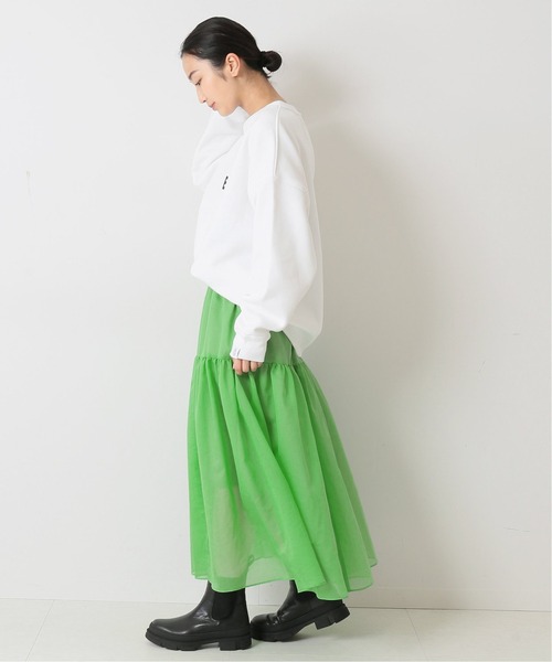 journal standard L'essage(ジャーナルスタンダードレサージュ)の「シアーローンティアードスカート◆(スカート・レディース・モスグリーン/ネイビー・FREE)」の3枚目の写真