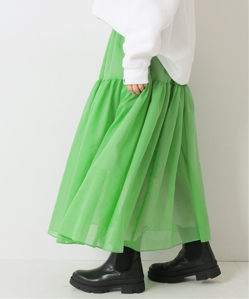 journal standard L'essage(ジャーナルスタンダードレサージュ)の「シアーローンティアードスカート◆(スカート・レディース・モスグリーン/ネイビー・FREE)」の18枚目の写真