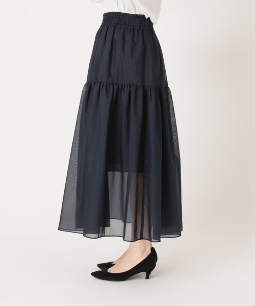 journal standard L'essage(ジャーナルスタンダードレサージュ)の「シアーローンティアードスカート◆(スカート・レディース・モスグリーン/ネイビー・FREE)」の16枚目の写真