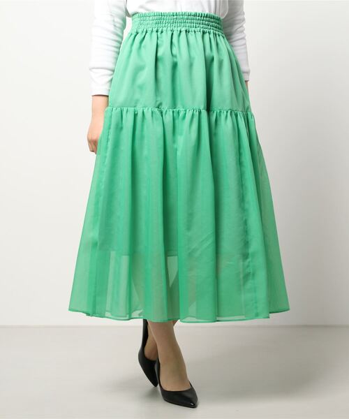 journal standard L'essage(ジャーナルスタンダードレサージュ)の「シアーローンティアードスカート◆(スカート・レディース・モスグリーン/ネイビー・FREE)」の21枚目の写真