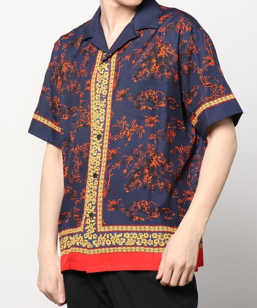 トップス TOGA VIRILIS CUPRA COTTON PRINT SHIRT 46 TOGA VIRILIS(トーガ ビリリース)のCupra cotton twill print