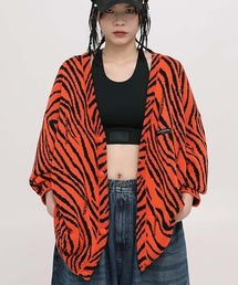 【MASONPRINCE】Oversized tiger pattern damage cotton cardigan KS3058