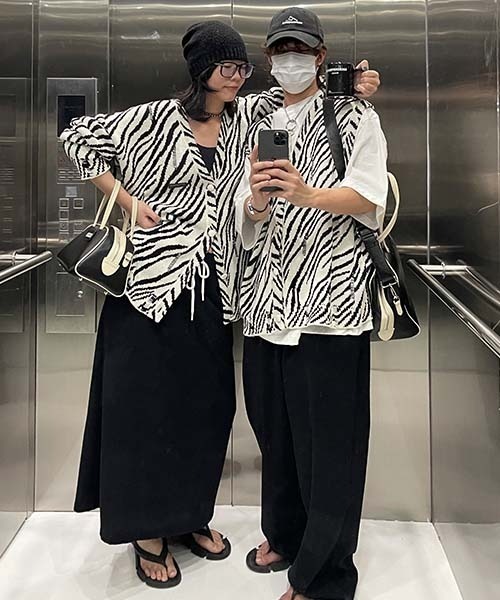 MASONPRINCE(メイソンプリンス)の「【MASONPRINCE】Oversized tiger pattern damage cotton cardigan KS3058(カーディガン/ボレロ・メンズ・ブラック/オレンジ・XL/S/M/L)」の21枚目の写真