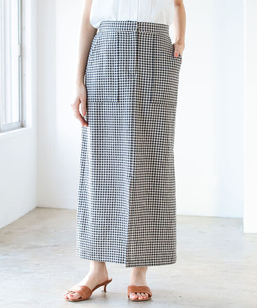 BEAMS HEART（ビームスハート）の「BEAMS HEART / ギンガム タイトスカート（スカート・レディース・ネイビー/オレンジ/ブルー系その他・SMALL/MEDIUM）」の15枚目の写真