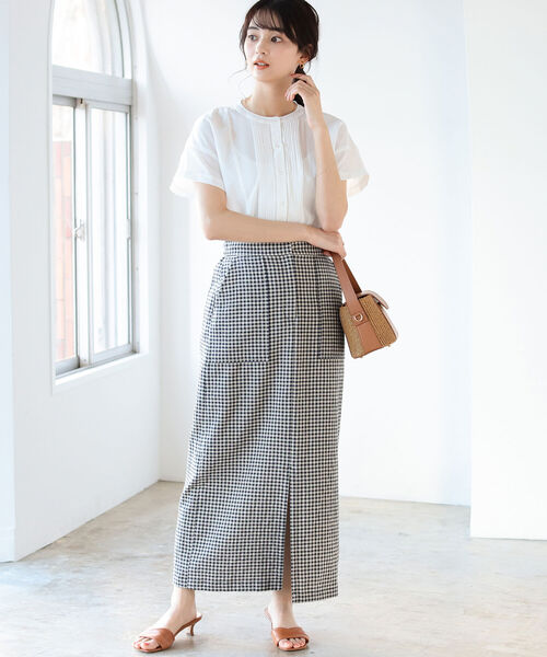 BEAMS HEART（ビームスハート）の「BEAMS HEART / ギンガム タイトスカート（スカート・レディース・ネイビー/オレンジ/ブルー系その他・SMALL/MEDIUM）」の17枚目の写真