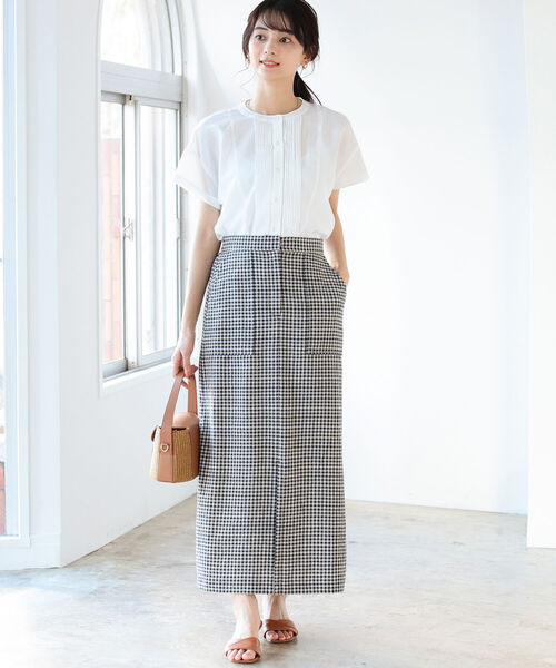 BEAMS HEART（ビームスハート）の「BEAMS HEART / ギンガム タイトスカート（スカート・レディース・ネイビー/オレンジ/ブルー系その他・SMALL/MEDIUM）」の18枚目の写真