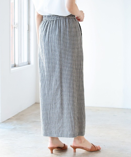 BEAMS HEART（ビームスハート）の「BEAMS HEART / ギンガム タイトスカート（スカート・レディース・ネイビー/オレンジ/ブルー系その他・SMALL/MEDIUM）」の7枚目の写真