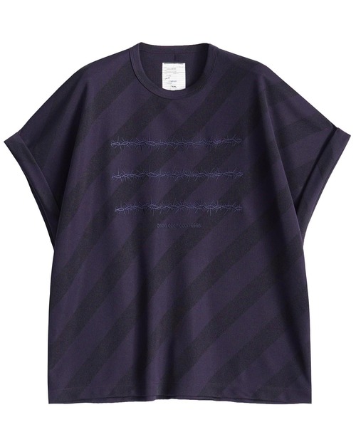 SHAREEF(シャリーフ)の「BIAS LINE JQ DOLMAN S/S T(Tシャツ/カットソー・メンズ・ホワイト/ブラック/パープル・1/2/3)」の3枚目の写真