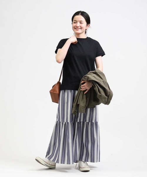 Right-on（ライトオン）の「【HONEYSUCKLE ROSE】フレンチスリーブＴ（Tシャツ/カットソー・レディース・ブラック/ブラウン/ホワイト・L/M/S）」の14枚目の写真