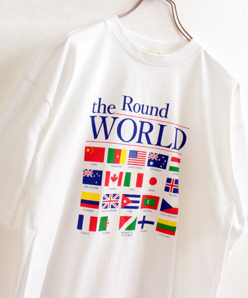 GLOSTER(グロスター)の「【GLOSTER/グロスター】ナショナルフラッグ 国旗プリント ビッグシルエットTシャツ(Tシャツ/カットソー・メンズ・ホワイト/ブラック/ベージュ・MEDIUM/LARGE)」の8枚目の写真
