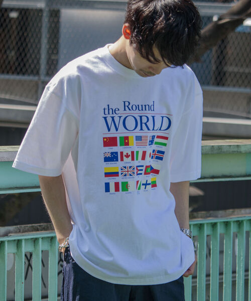 GLOSTER(グロスター)の「【GLOSTER/グロスター】ナショナルフラッグ 国旗プリント ビッグシルエットTシャツ(Tシャツ/カットソー・メンズ・ホワイト/ブラック/ベージュ・MEDIUM/LARGE)」の16枚目の写真