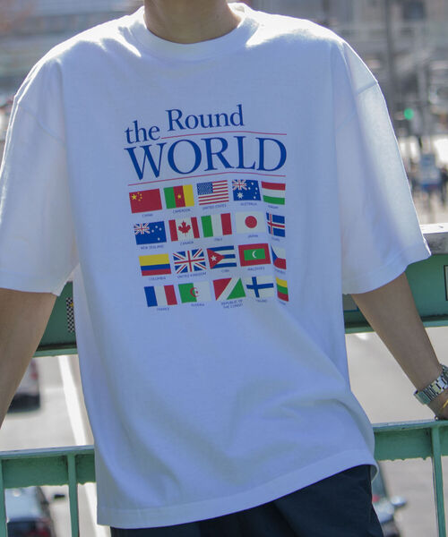 GLOSTER(グロスター)の「【GLOSTER/グロスター】ナショナルフラッグ 国旗プリント ビッグシルエットTシャツ(Tシャツ/カットソー・メンズ・ホワイト/ブラック/ベージュ・MEDIUM/LARGE)」の7枚目の写真
