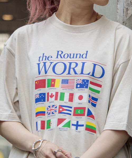 GLOSTER(グロスター)の「【GLOSTER/グロスター】ナショナルフラッグ 国旗プリント ビッグシルエットTシャツ(Tシャツ/カットソー・メンズ・ホワイト/ブラック/ベージュ・MEDIUM/LARGE)」の22枚目の写真