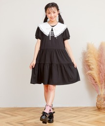 PINKHUNT レ-ス襟付きティアードワンピース 6853K