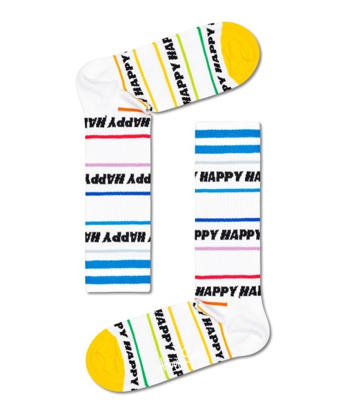 Happy Socks(ハッピーソックス)の「Happy Socks Happy Line スケーターソックス 10224001(ソックス/靴下・レディース・ホワイト/ブラック・M/L)」の6枚目の写真