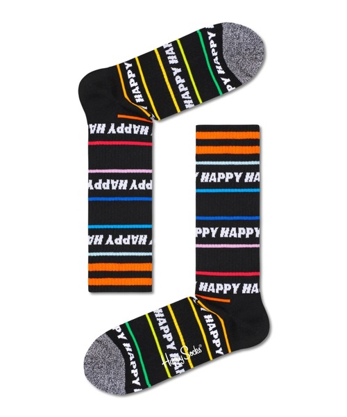 Happy Socks(ハッピーソックス)の「Happy Socks Happy Line スケーターソックス 10224001(ソックス/靴下・レディース・ホワイト/ブラック・M/L)」の3枚目の写真