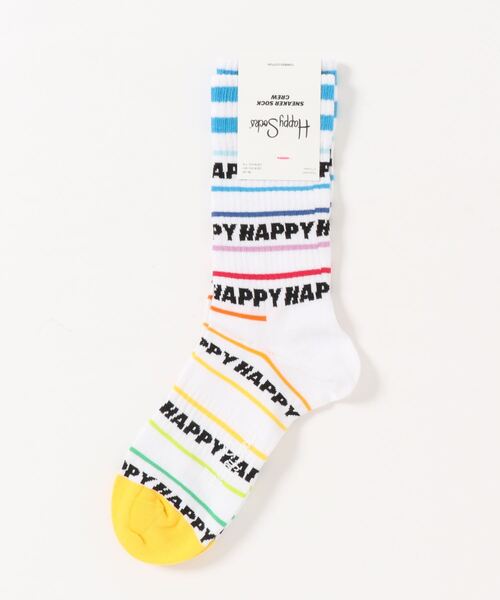 Happy Socks(ハッピーソックス)の「Happy Socks Happy Line スケーターソックス 10224001(ソックス/靴下・レディース・ホワイト/ブラック・M/L)」の8枚目の写真