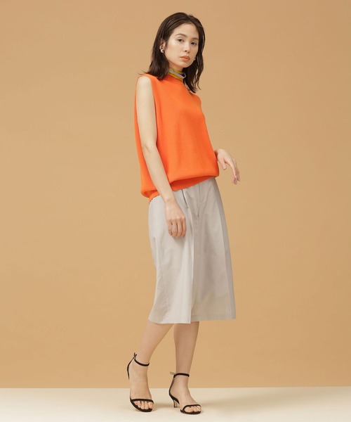 NANO universe(ナノユニバース)の「シルクブレンドバミューダパンツ(その他パンツ・レディース・ライトグレー/ダークネイビー・38/36)」の3枚目の写真