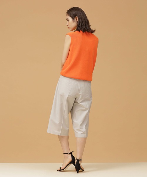 NANO universe(ナノユニバース)の「シルクブレンドバミューダパンツ(その他パンツ・レディース・ライトグレー/ダークネイビー・38/36)」の4枚目の写真