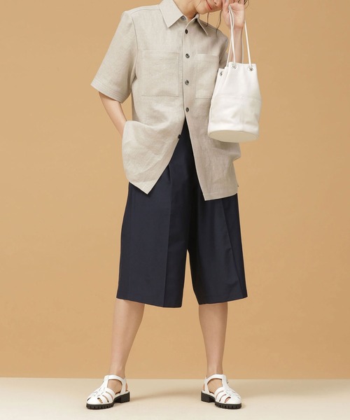 NANO universe(ナノユニバース)の「シルクブレンドバミューダパンツ(その他パンツ・レディース・ライトグレー/ダークネイビー・38/36)」の18枚目の写真